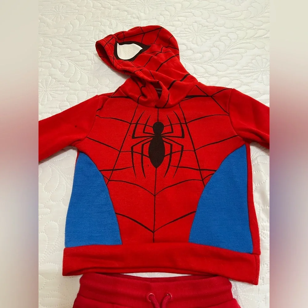 ( 13)Red and Blue Spider Hero Kids Costume